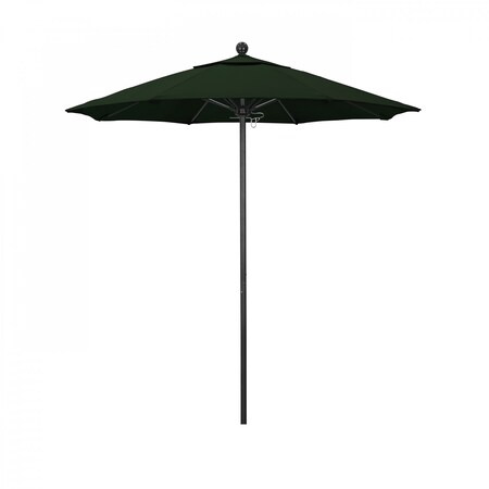 California Umbrella 7.5' Black Aluminum Market Patio Umbrella, Pacifica Hunter Green 194061335017